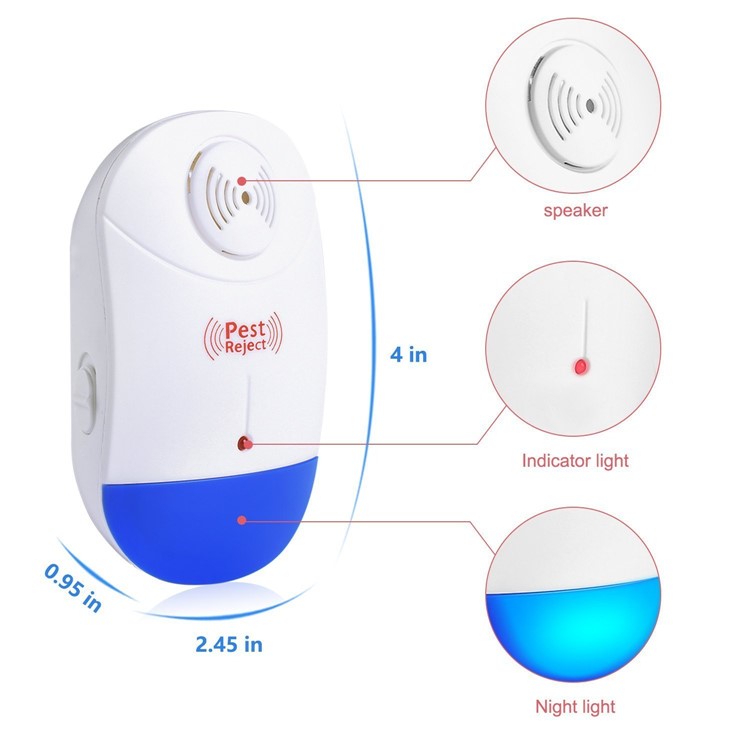 6Pack/Set Electronic Plug-In Ultrasonic Repellent Pest Control Repeller (CE/FCC/RoHS/MSDS) - US Plug-3