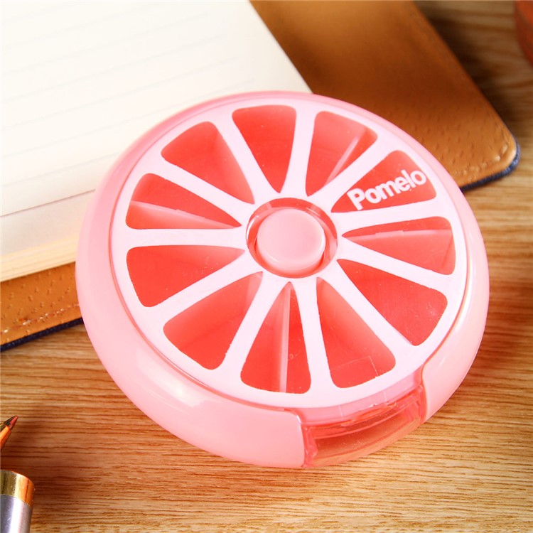 Fruit Style 7 Slots Vitamin Medicine Pill Box Case Holder - Pink-1