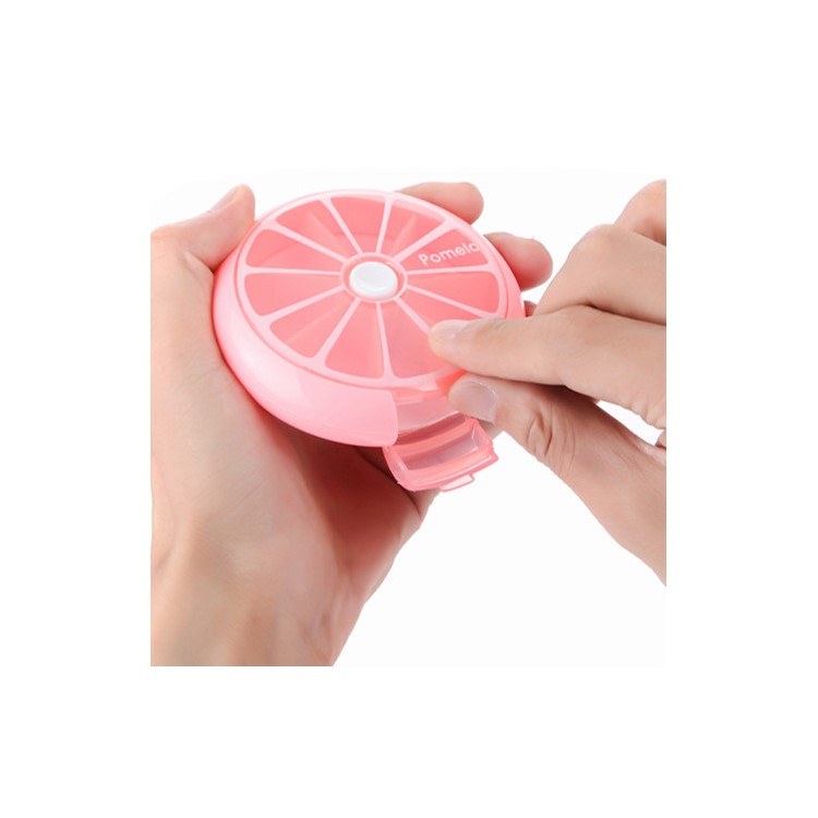 Fruit Style 7 Slots Vitamin Medicine Pill Box Case Holder - Pink-2