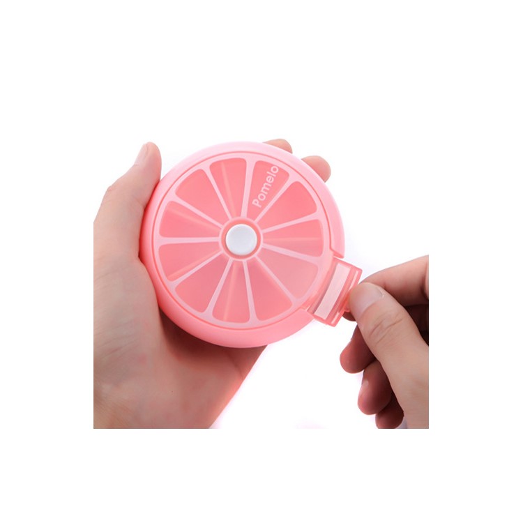 Fruit Style 7 Slots Vitamin Medicine Pill Box Case Holder - Pink-3