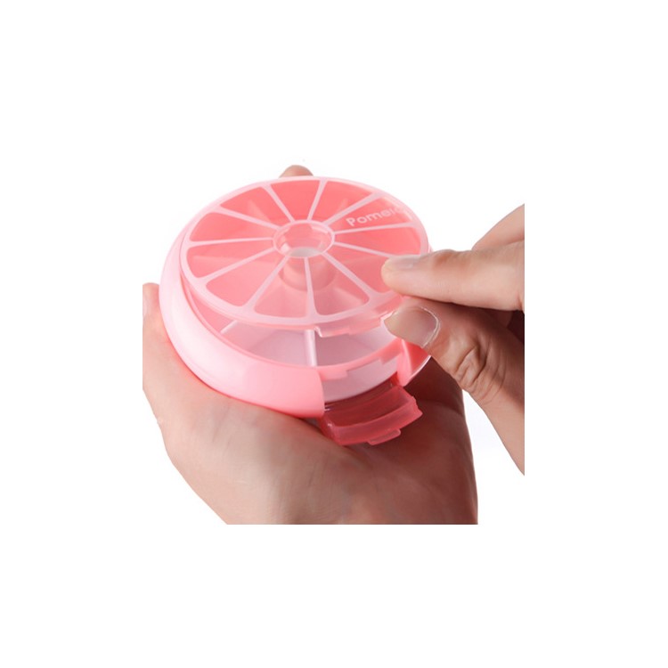 Fruit Style 7 Slots Vitamin Medicine Pill Box Case Holder - Pink-4
