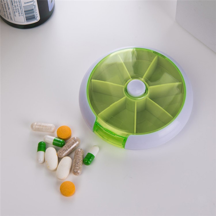 Fruit Style 7 Slots Vitamin Medicine Pill Box Case Holder - Green-1