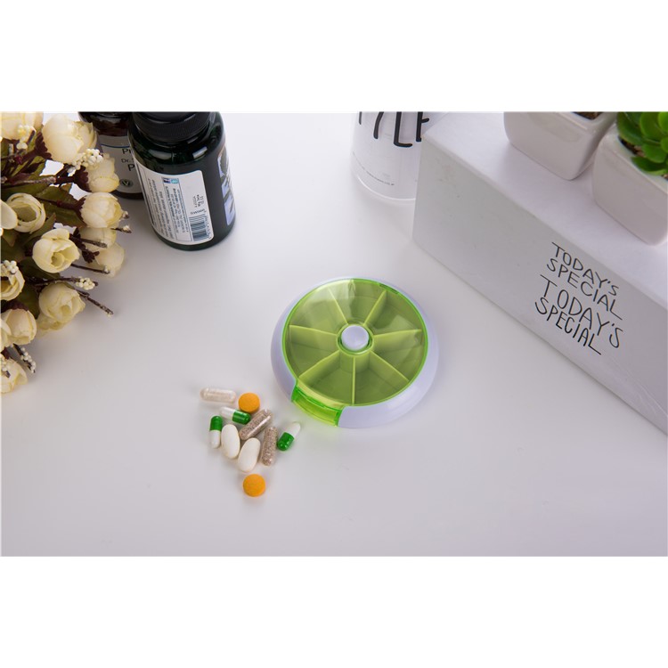 Fruit Style 7 Slots Vitamin Medicine Pill Box Case Holder - Green-2