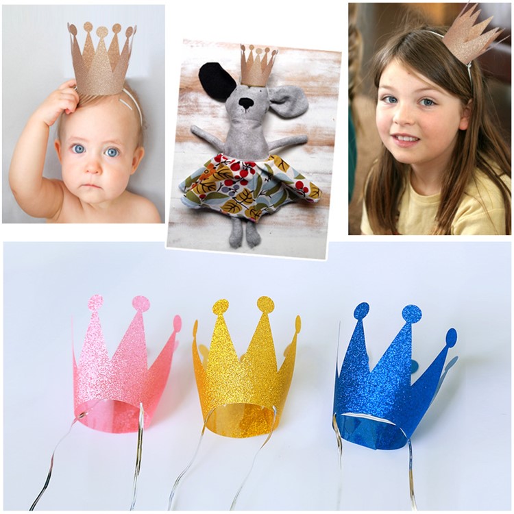 Shimmering Powder 3PCS Princess Crown + 3PCS Prince Crown Hats Birthday Crowns for Kid and Adult - Silver-12