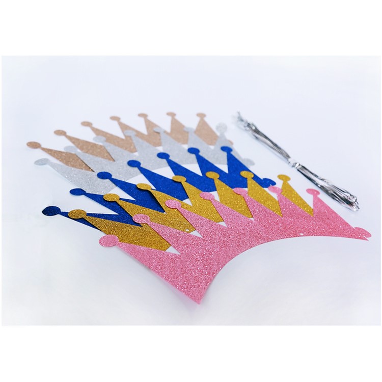 Shimmering Powder 3PCS Princess Crown + 3PCS Prince Crown Hats Birthday Crowns for Kid and Adult - Silver-17