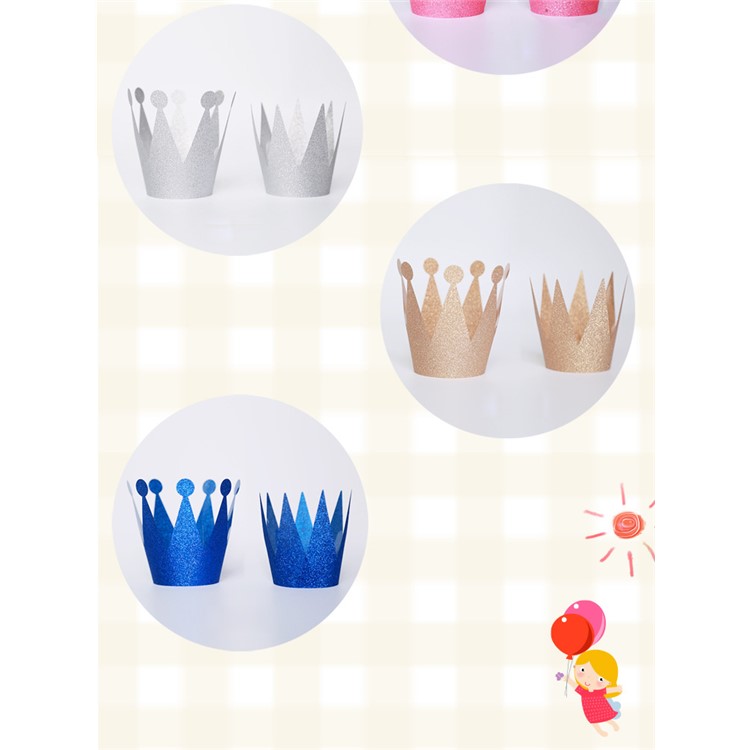 Shimmering Powder 3PCS Princess Crown + 3PCS Prince Crown Hats Birthday Crowns for Kid and Adult - Silver-18