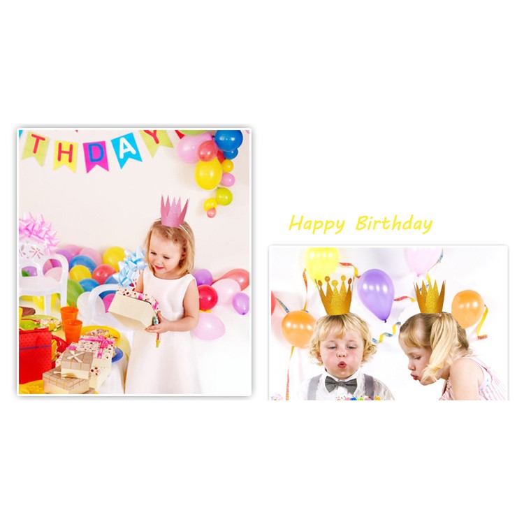 Shimmering Powder 3PCS Princess Crown + 3PCS Prince Crown Hats Birthday Crowns for Kid and Adult - Silver-2