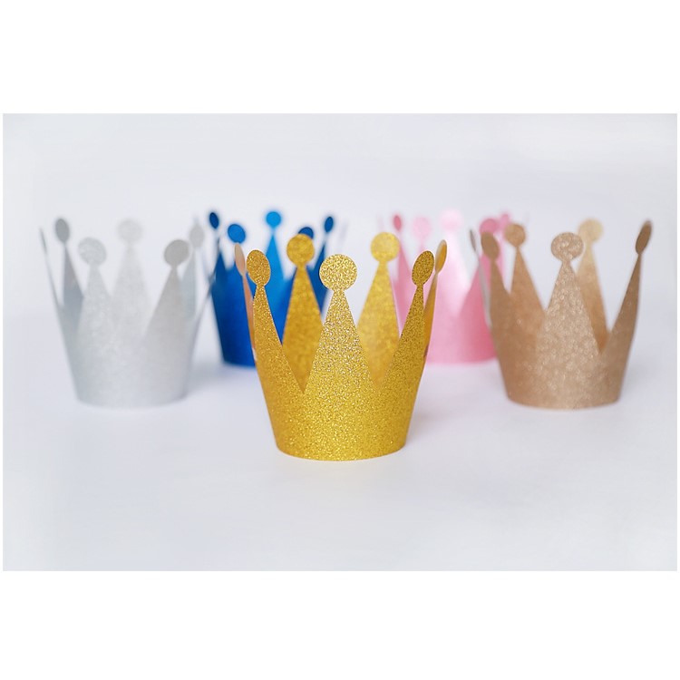 Shimmering Powder 3PCS Princess Crown + 3PCS Prince Crown Hats Birthday Crowns for Kid and Adult - Silver-8