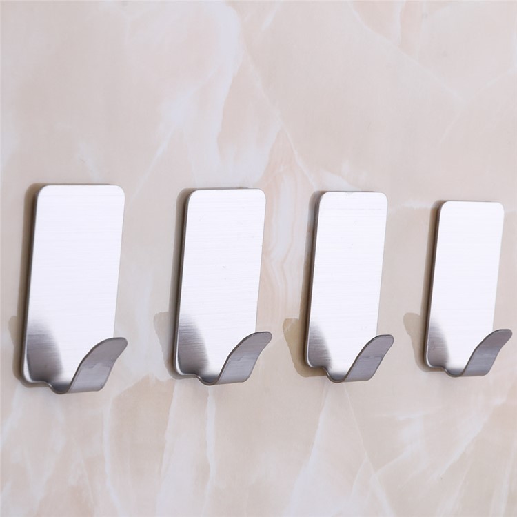 10PCS/Lot 304 Stainless Steel Adhesive Hooks Wall Mount Hangers for Household Use-2