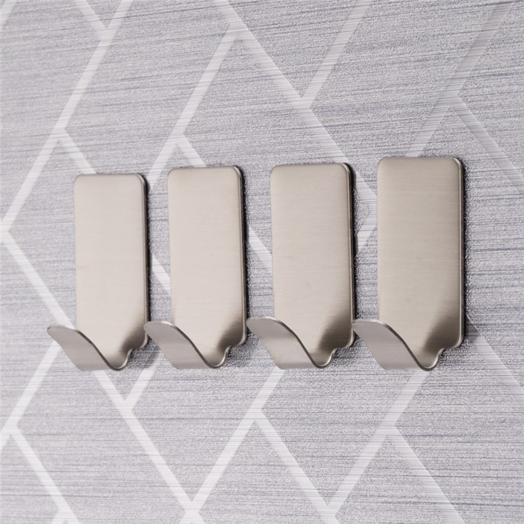 10PCS/Lot 304 Stainless Steel Adhesive Hooks Wall Mount Hangers for Household Use-5