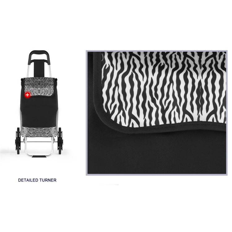 Reusable Collapsible Trolley Bag Shopping Cart with Wheels - Black-12