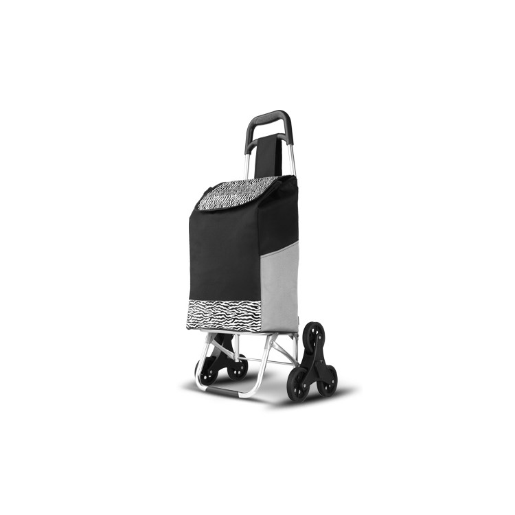 Reusable Collapsible Trolley Bag Shopping Cart with Wheels - Black-15