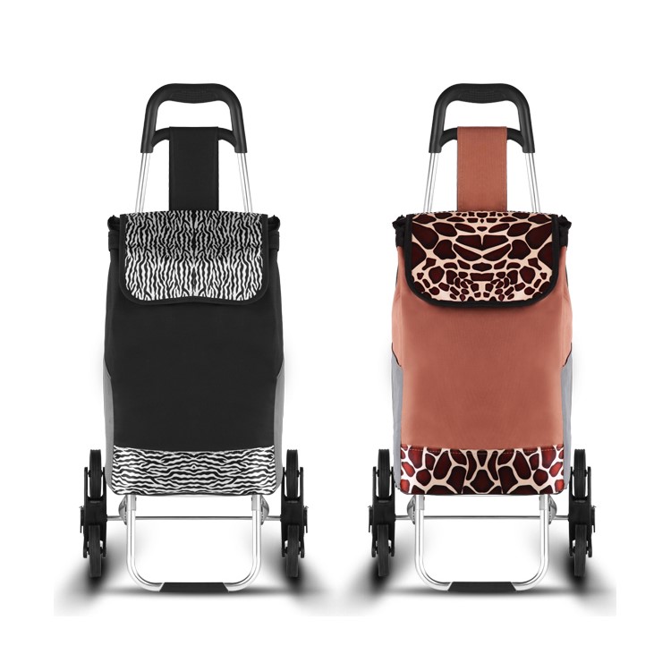 Reusable Collapsible Trolley Bag Shopping Cart with Wheels - Black-22