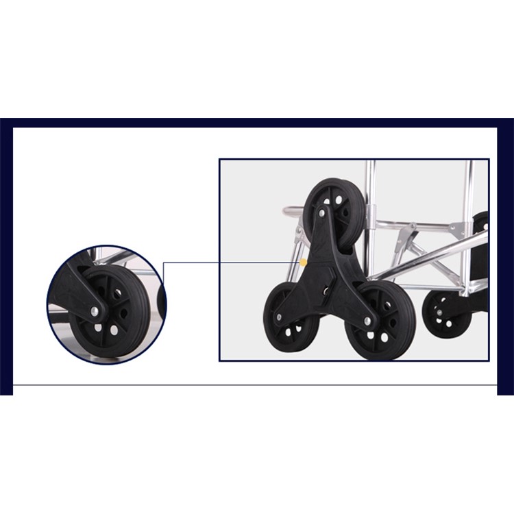 Reusable Collapsible Shopping Cart Trolley Bag with Wheels - Flowers Pattern-9