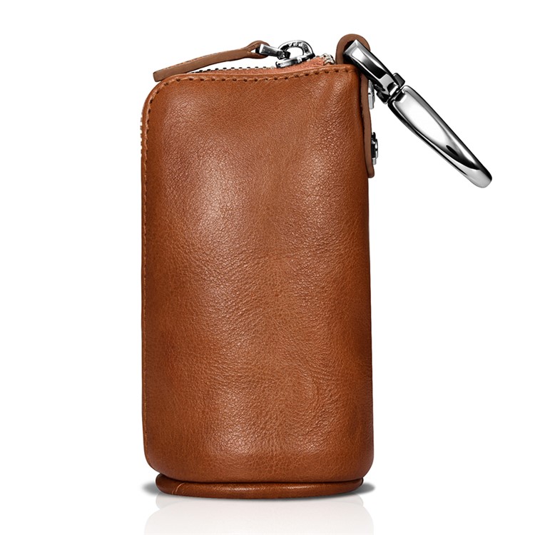 ICARER Genuine Leather Wallet Key Chain Pouch for Men - Brown-7