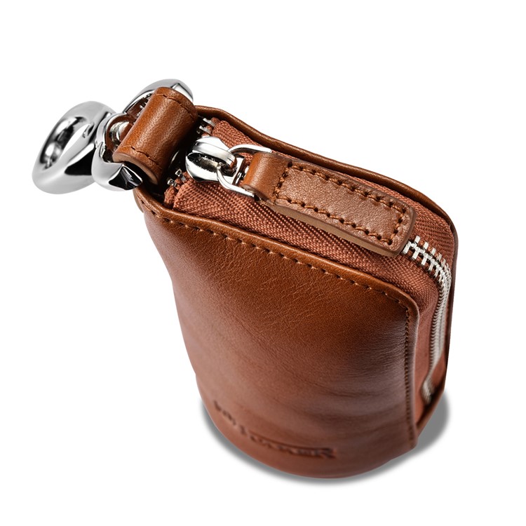 ICARER Genuine Leather Wallet Key Chain Pouch for Men - Brown-8