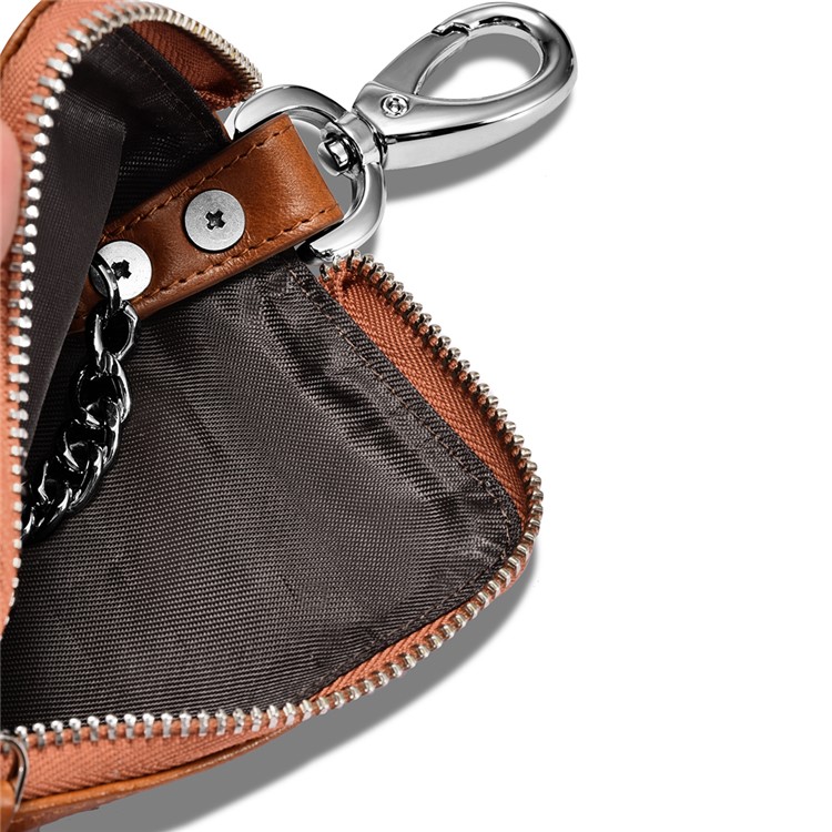ICARER Genuine Leather Wallet Key Chain Pouch for Men - Brown-9