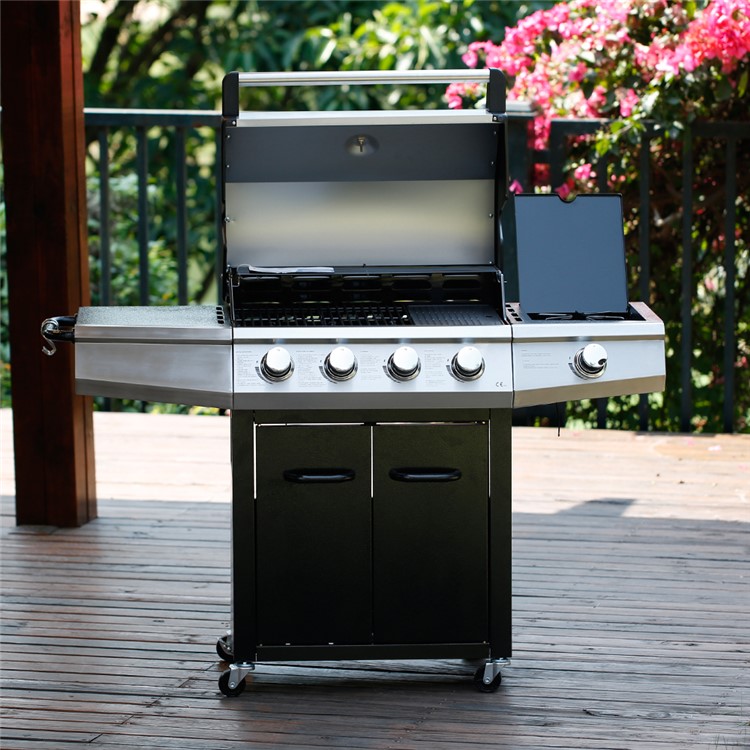52,000 BTU Stainless Steel 4+1 Gas Burner Grill Barbecue BBQ with Side Burner-2