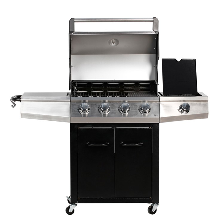 52,000 BTU Stainless Steel 4+1 Gas Burner Grill Barbecue BBQ with Side Burner-4