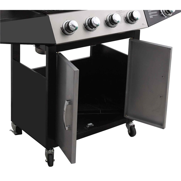 48,000 BTU 4+1 Burners Patio Garden Stainless Steel Barbecue Grill BBQ Gas Grill with a Side Burner and a Side Table-11