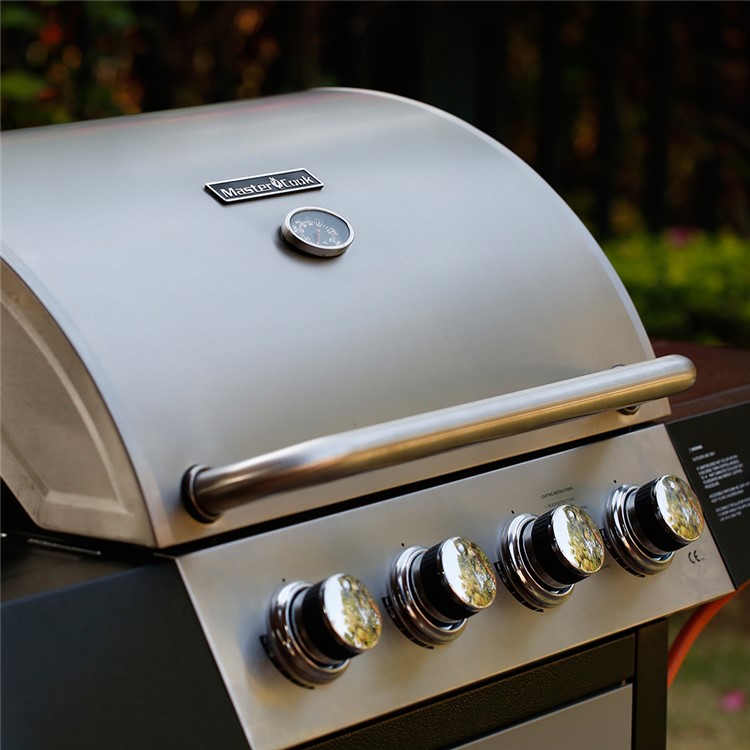 48,000 BTU 4+1 Burners Patio Garden Stainless Steel Barbecue Grill BBQ Gas Grill with a Side Burner and a Side Table-3