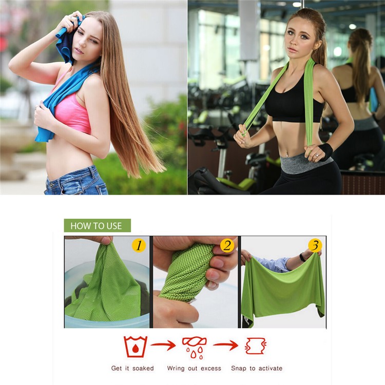 Cooling Towel Ice Scarf Chilly Pad for Yoga Golf Gym Running Climbing, Size: 31 x 100cm - Grey-6