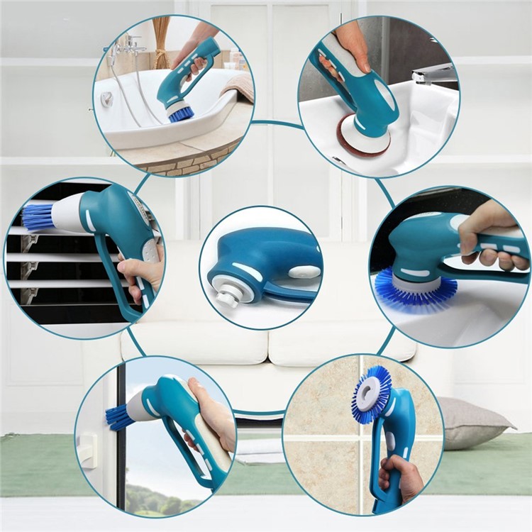 Handheld Cordless Electric Tile Scrubber Household Spin Scrubber for Bathroom and Kitchen - EU Plug-4