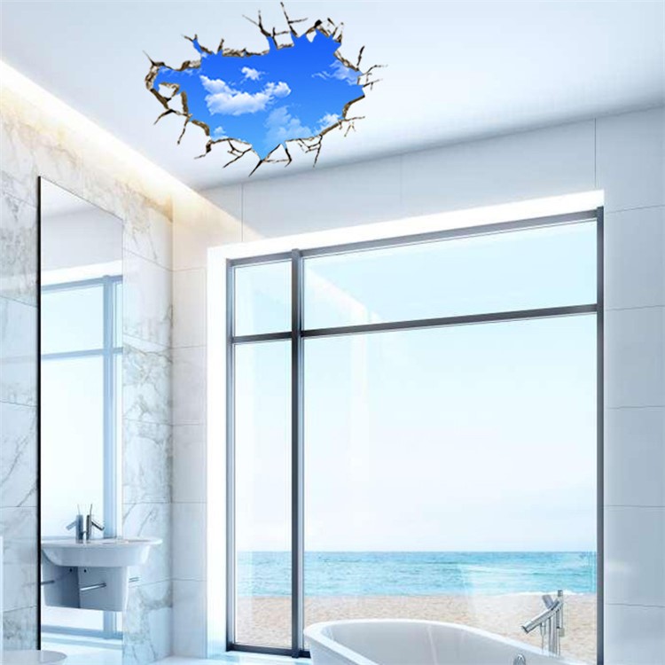 Creative 3D Blue sky and White Cloud Wall Stickers Home Decor-1