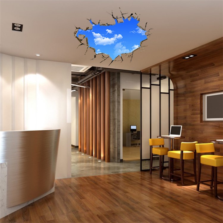 Creative 3D Blue sky and White Cloud Wall Stickers Home Decor-2