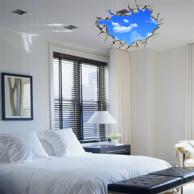 Creative 3D Blue sky and White Cloud Wall Stickers Home Decor-7