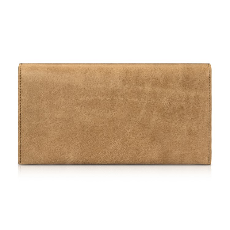 Funda De Cuero Genuina Billetera ICARER Para IPhone 8 Plus / 7 Plus / 7 Etc. - Caqui-3