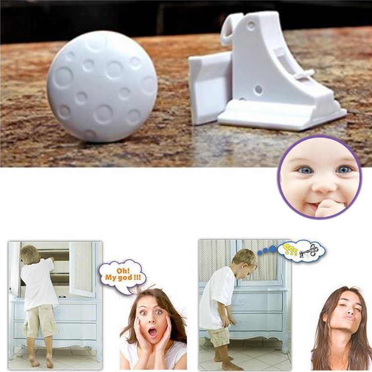 Self Sticking Magnetic Locking System Magnetic Cabinet Locks Set for Cabinets & Drawers-9
