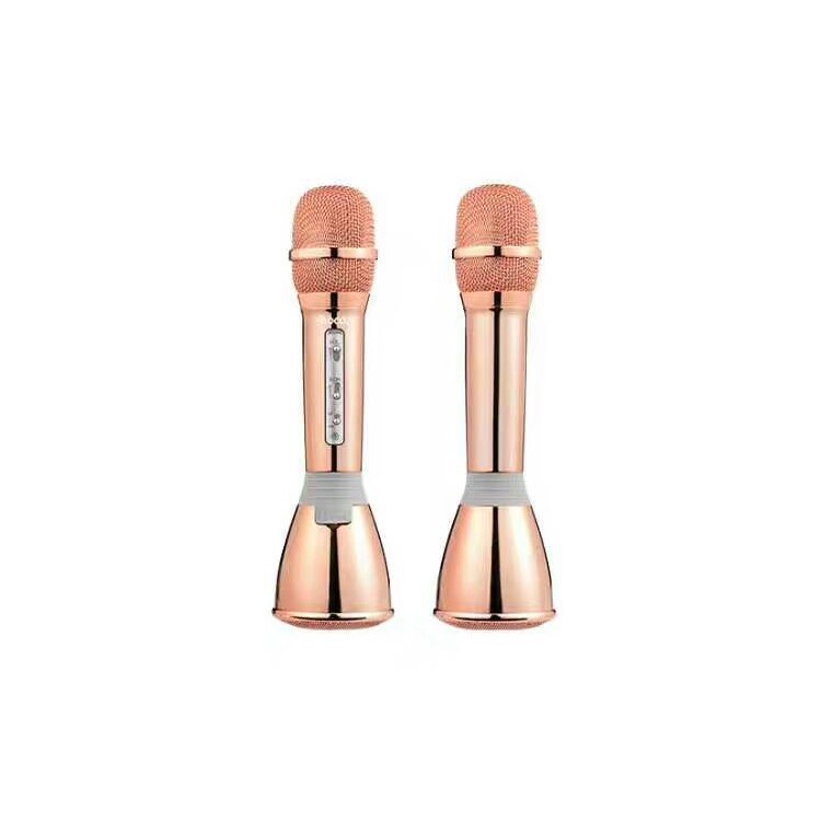 HOCO BK1 Cool Bar KTV Microphone Reverb effect Bluetooth Wireless Microphone for Karaoke - Rose Gold-1