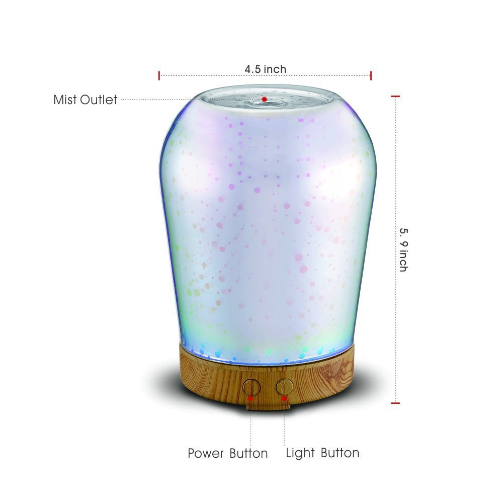 JS03 3D Effect 16 LED Color Lighting 100ml Essential Oil Diffuser Auto Shut-off Air Purifier - EU Plug-2