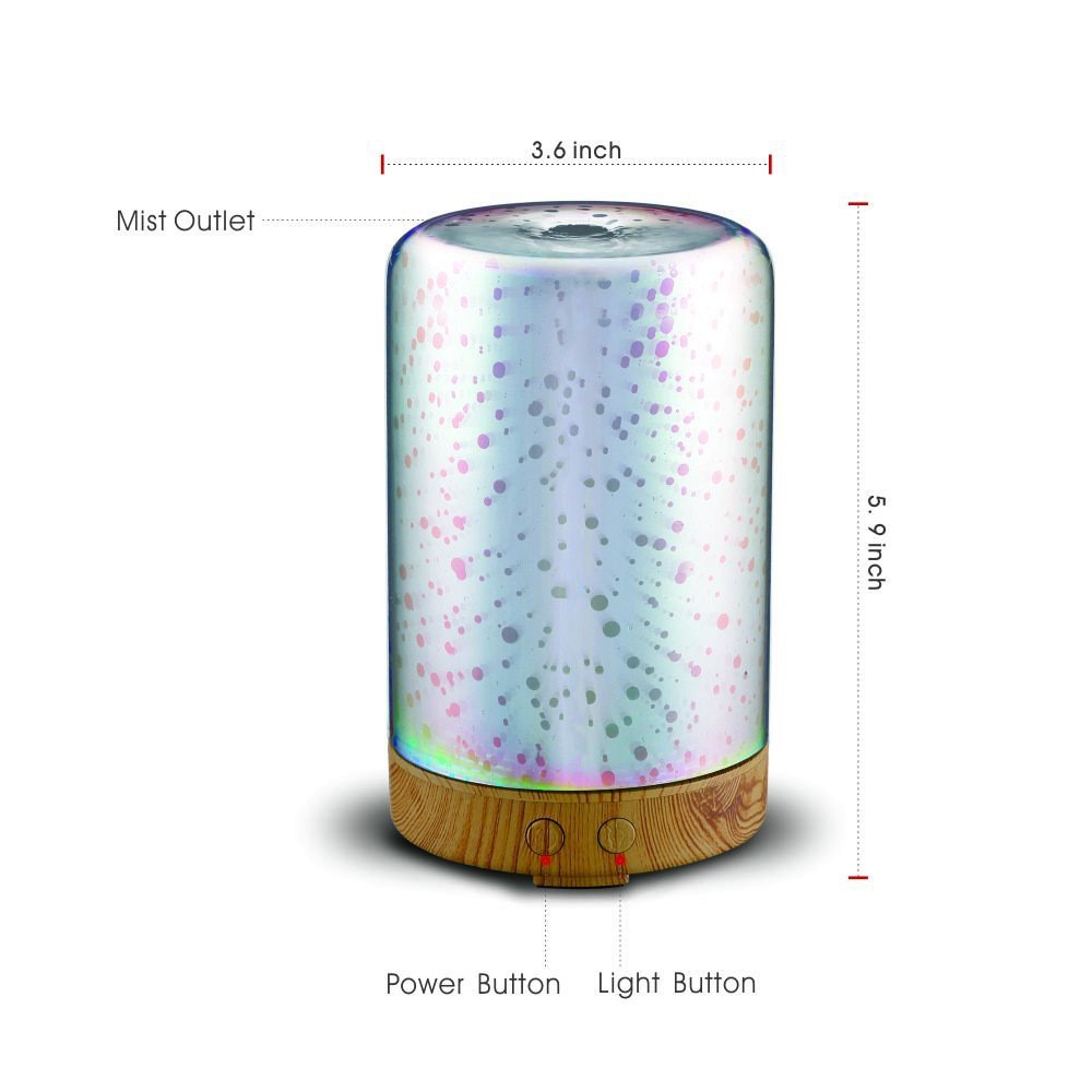 JS03 3D Effect 16 LED Color Lighting 100ml Essential Oil Diffuser Auto Shut-off Air Purifier - EU Plug-3