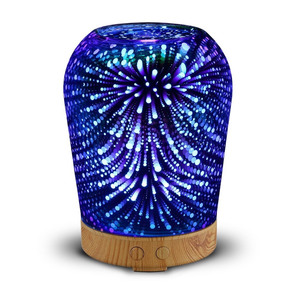 JS03 3D Effect 16 LED Color Lighting 100ml Essential Oil Diffuser Auto Shut-off Air Purifier - EU Plug-5