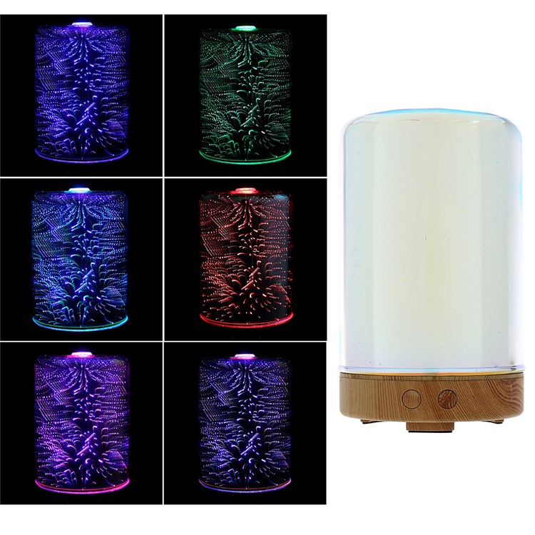 100ml Ultrasonic Essential Oil Diffuser with 3D Effect and 16 LED Night Light Color Changing Lamp - EU Plug-1