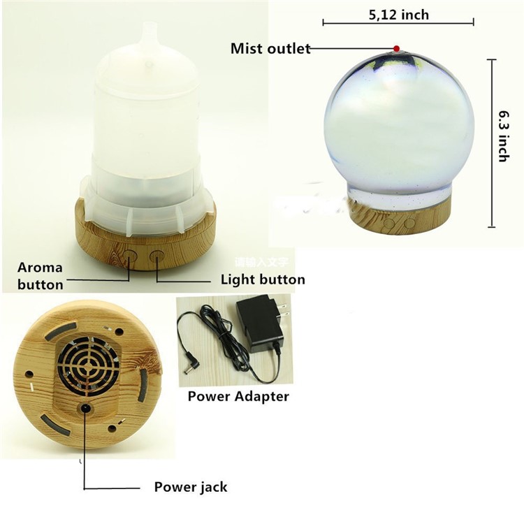 100ml LOVE Pattern Ultrasonic Cool Mist Humidifier with 3D Effect and 16 LED Night Light Color Changing Lamp - EU Plug-6