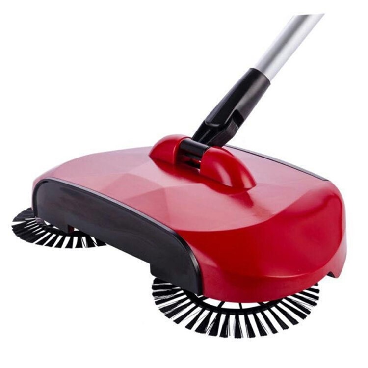 360 Degree Rotary Home Use Magic Manual Telescopic Floor Dust Sweeper Besom Broom - Red-2