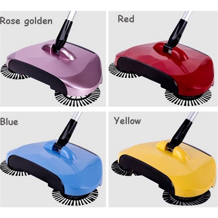 360 Degree Rotary Home Use Magic Manual Telescopic Floor Dust Sweeper Besom Broom - Red-3