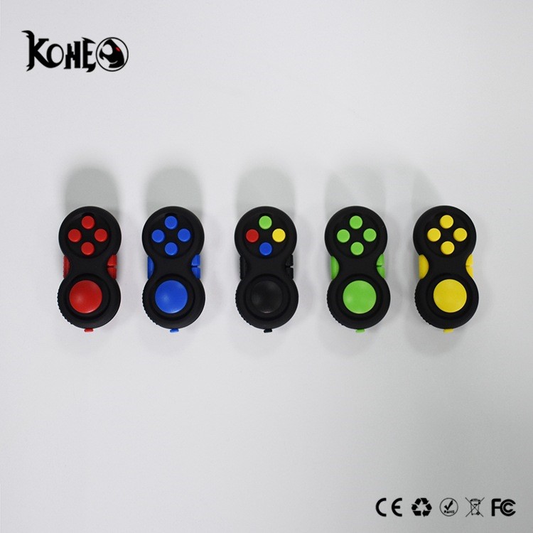 Fidget Pad Hand Shank Fidget Cube Anxiety Stress Reliever Fidget Anti-Irritability Toy - Black + Multi-color-4