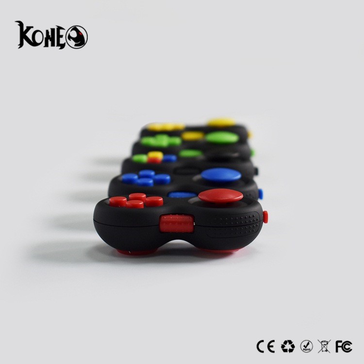 Fidget Pad Hand Shank Fidget Cube Anxiety Stress Reliever Fidget Anti-Irritability Toy - Black + Multi-color-5