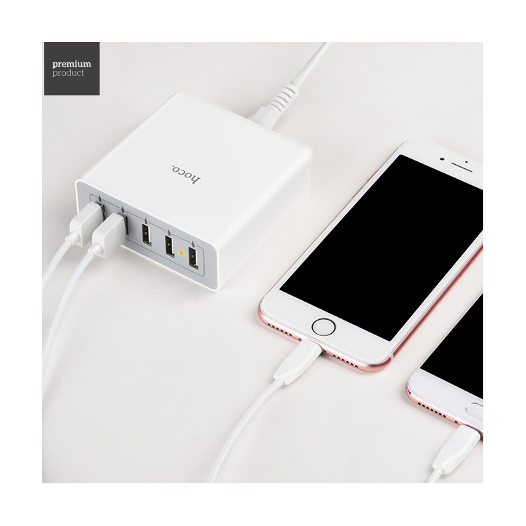 HOCO C18 5 USB Ports Home Wall Charger Adapter for Samsung HTC LG - UK Plug-2