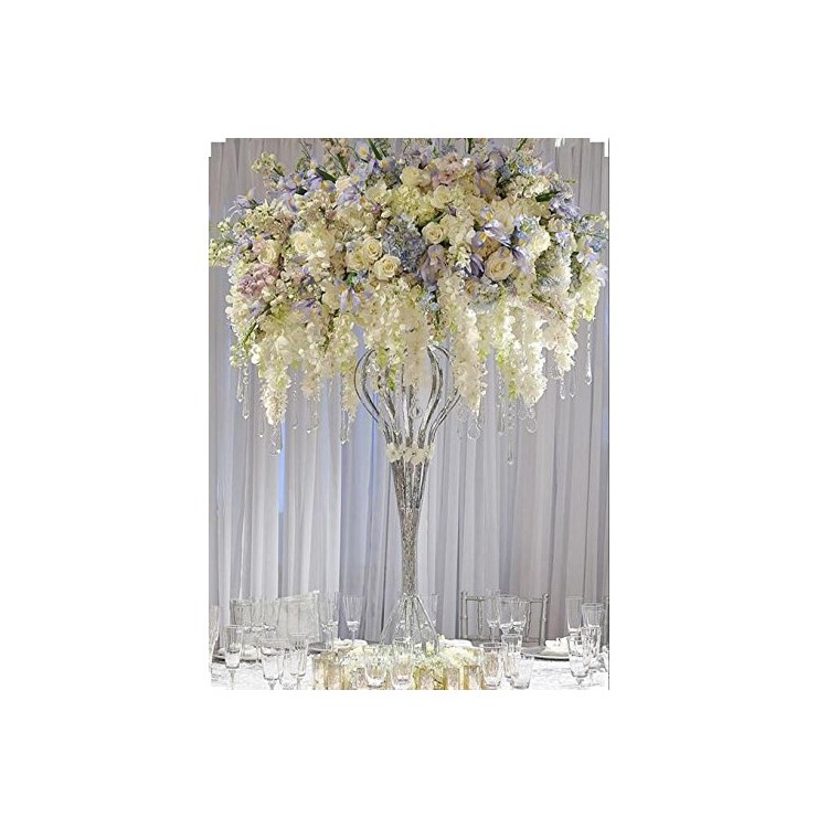 12 Pack One Set Artificial Wisteria Vine Silk Hanging Flower Wedding Festival Décor - Blanc-10