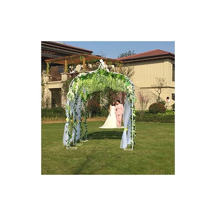 12 Pack One Set Artificial Wisteria Vine Silk Hanging Flower Wedding Festival Décor - Blanc-9