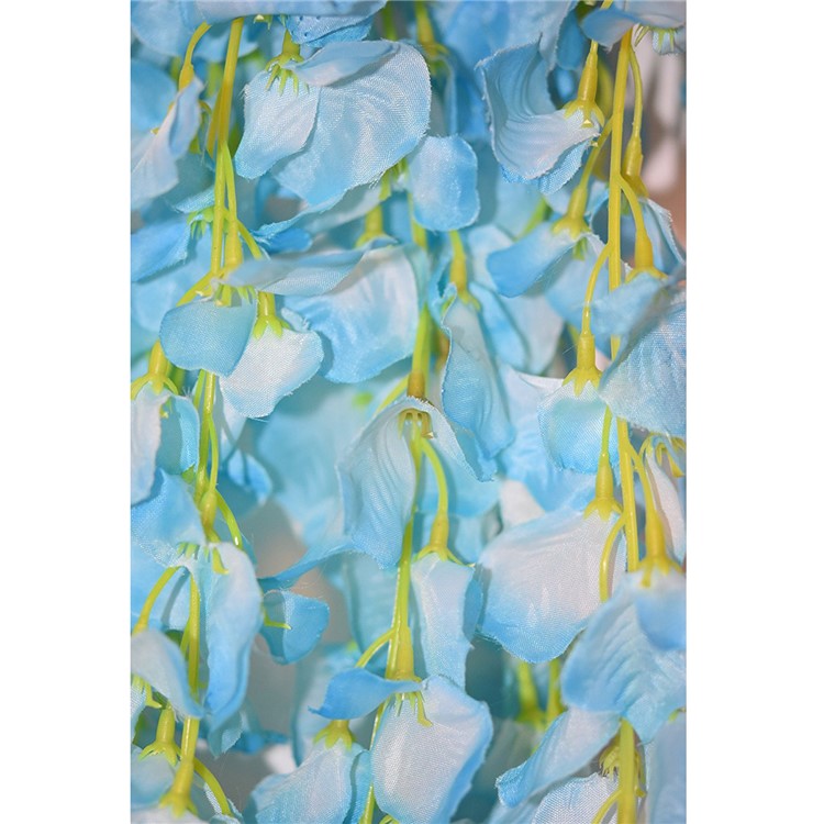 12 Pieces Artificial Wisteria Vine Silk Hanging Flower Wedding Festival Decor - Blue-3