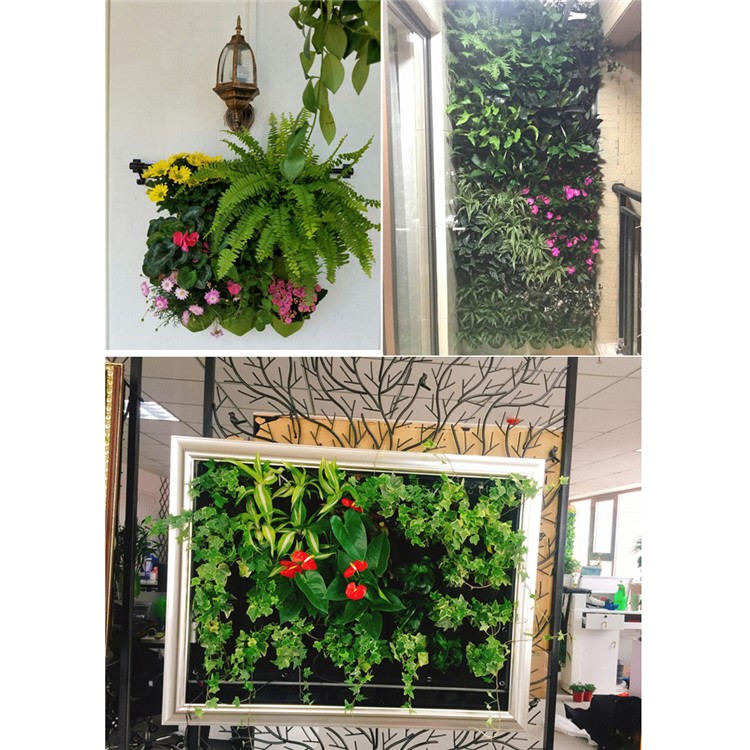 9 Pockets Vertical Wall Mount Garden Planter Grow Container Bags Living Felt Wall Hanging Planter - Green-8