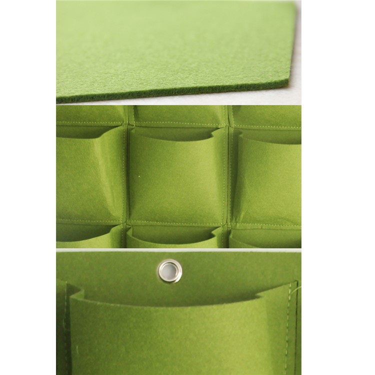 9 Pockets Vertical Wall Mount Garden Planter Grow Container Bags Living Felt Wall Hanging Planter - Green-9