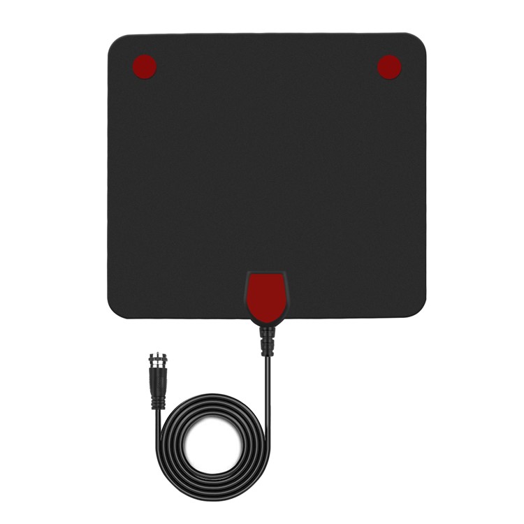 Indoor HD Digital TV Antenna with 50 Miles Long Range Amplifier HDTV Signal Booster 10ft Coax Cable - Black-2