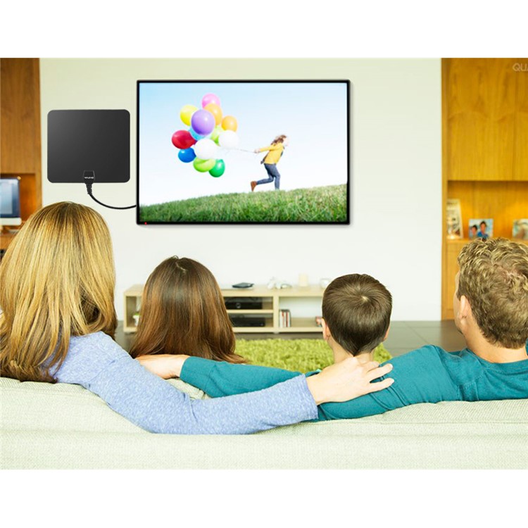 Indoor HD Digital TV Antenna with 50 Miles Long Range Amplifier HDTV Signal Booster 10ft Coax Cable - Black-6